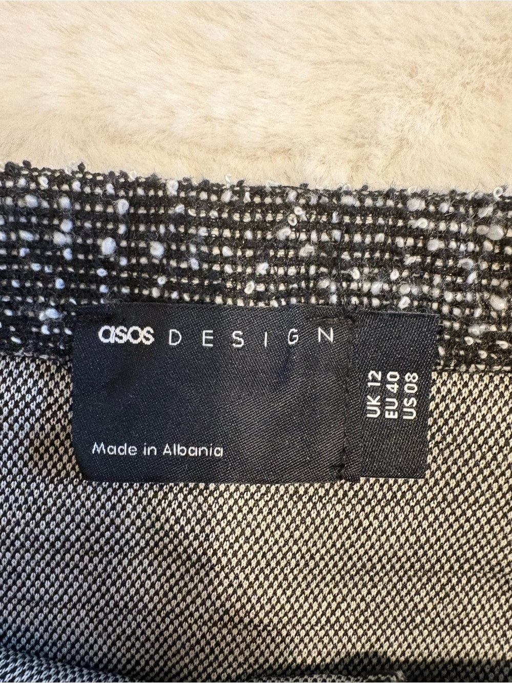 ASOS Black Tweed Ruffle-Hem Mini Skirt - Picture 2 of 3